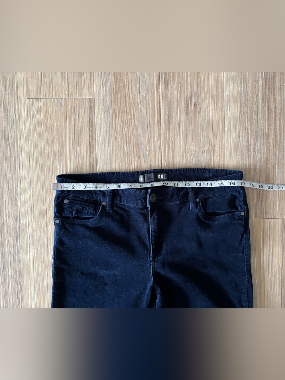KUT from the Kloth Karen Baby Bootcut Corduroy Pants Navy Blue Womens 12 Preppy - Picture 6 of 12